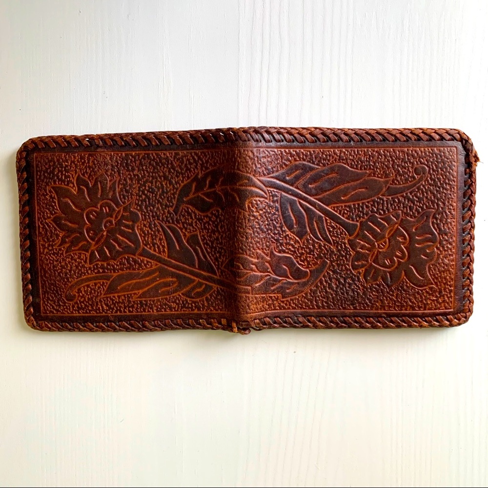 Vintage Hand Tooled Leather Wallet